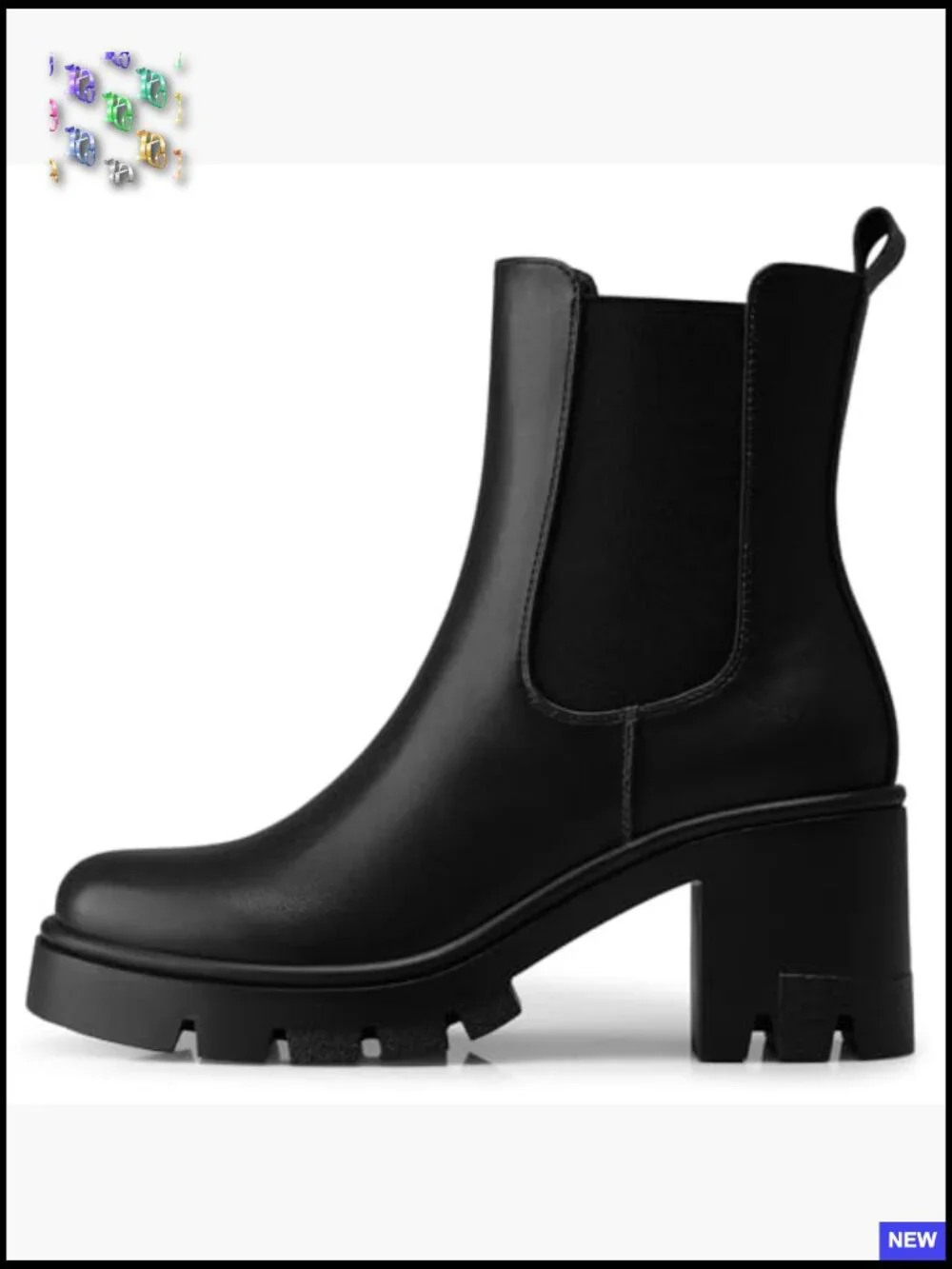 Chelsea Ankle Boots Chunky Heel Fashion Platform Short Booties Work Office